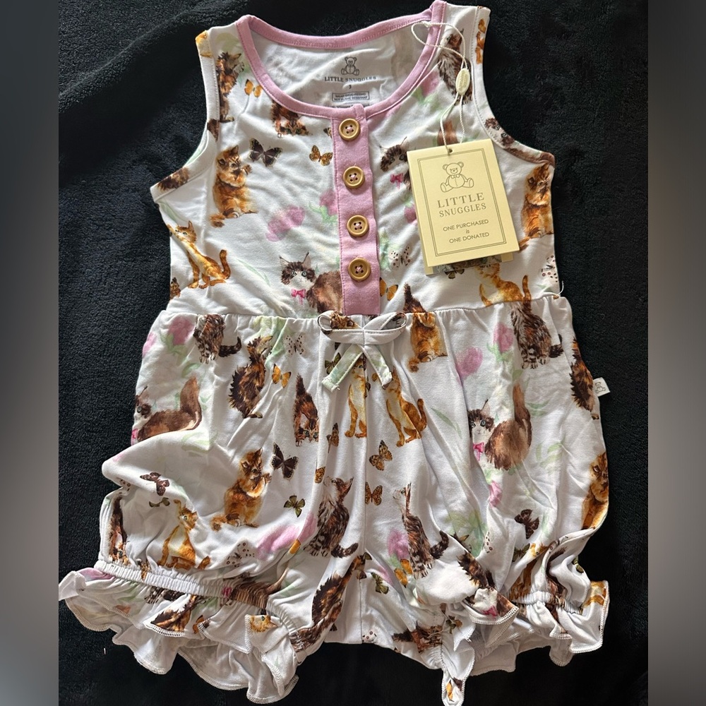 Charlie’s Project Bamboo Kitten/Cat Ruffle Romper